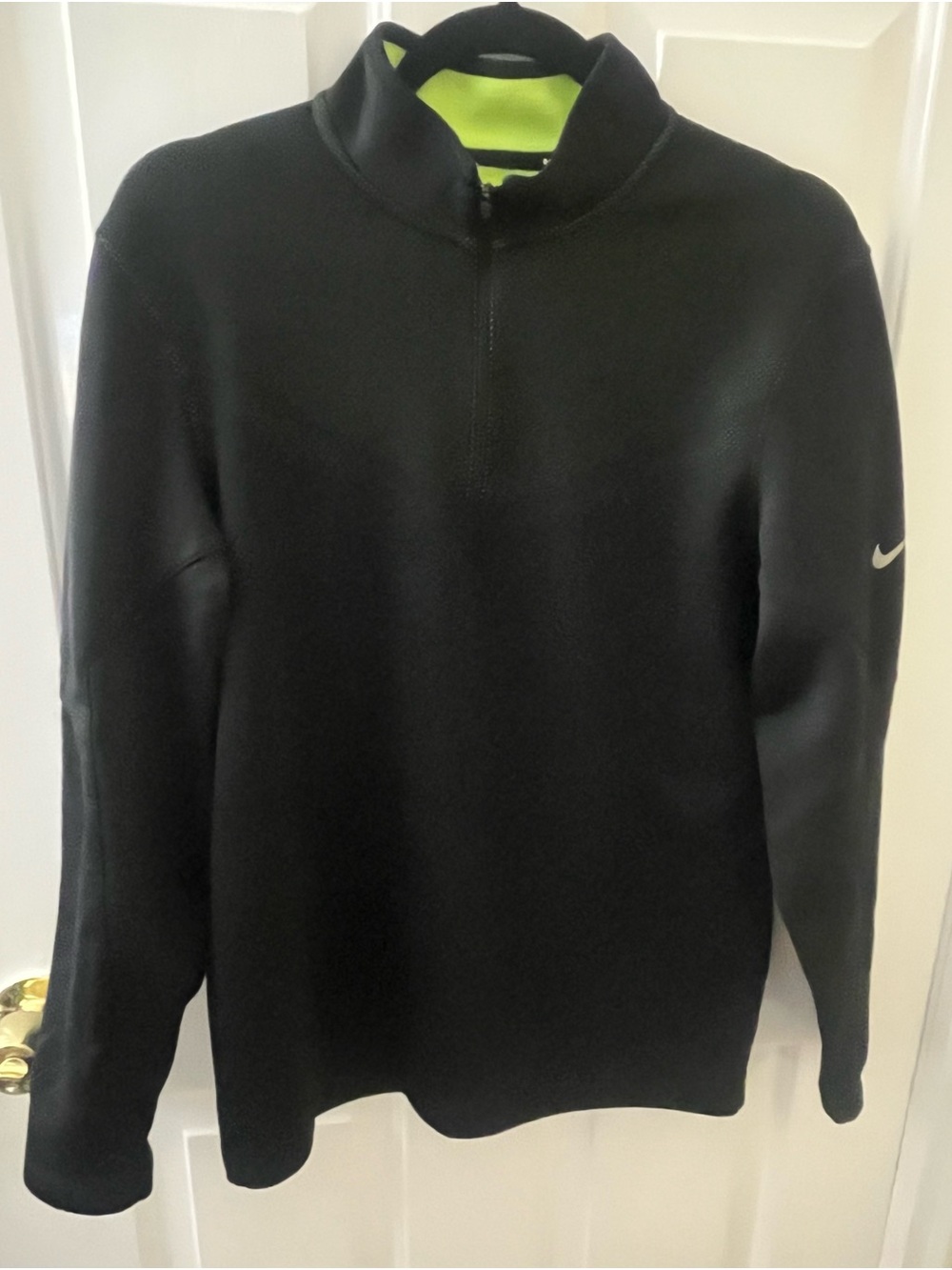 Nike Golf Tour Performance Black Quarter-Zip Therma Fit with Lime Lining Small